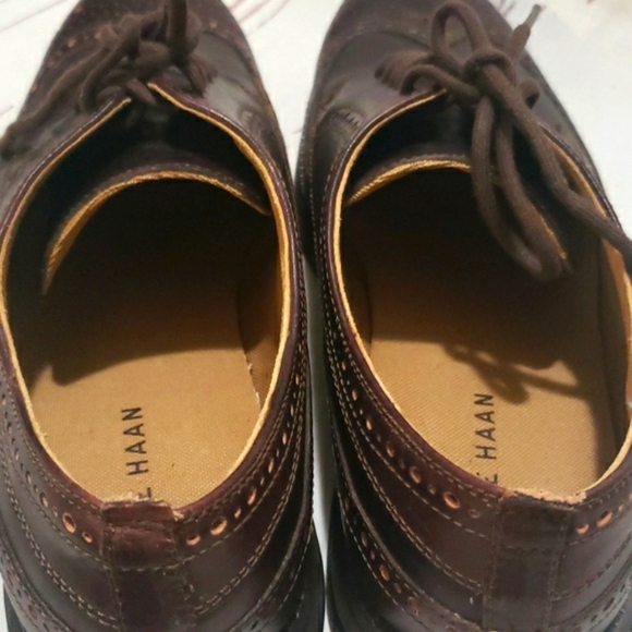 Cole Haan 9.5 Grand os wingtip lace up mens shoes brown main image 8